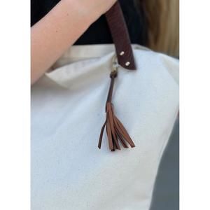 NEW DE PALMA hand stitched leather tassel in tobacco